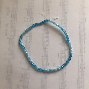 Multicolored blue glass bead bracelet handmade by me